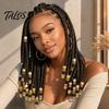 Talos 60 Piezas Accesorios para Cabello de Rastas, Cuentas de Agujero Grande para Trenzas Gruesas y Rastas, Multicolor Textura de Madera Imitación Adultos Niños