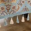 European Tablecloth Embroidered Jacquard Dining Table Cloth Vintage Tassel Tea Table Cover Chinese Style Satin Square Tablecloth