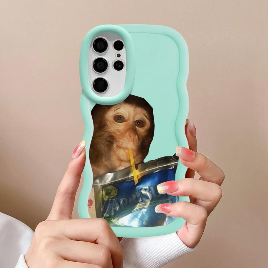 Monkey Drink Trend Soft Phone Cover Case for Samsung Galaxy A25 S21 S23 Plus S22 Ultra A26 S24 S25 S20 FE A54 A24 A35 A36 A34