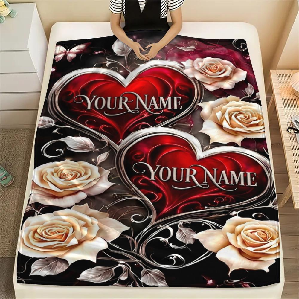 1PC Custom Name Glittery Night Patterned Flannel Blanket Suitable For All Seasons for Home Decor Warmth and Comfort Gifts Holiday Present_lx