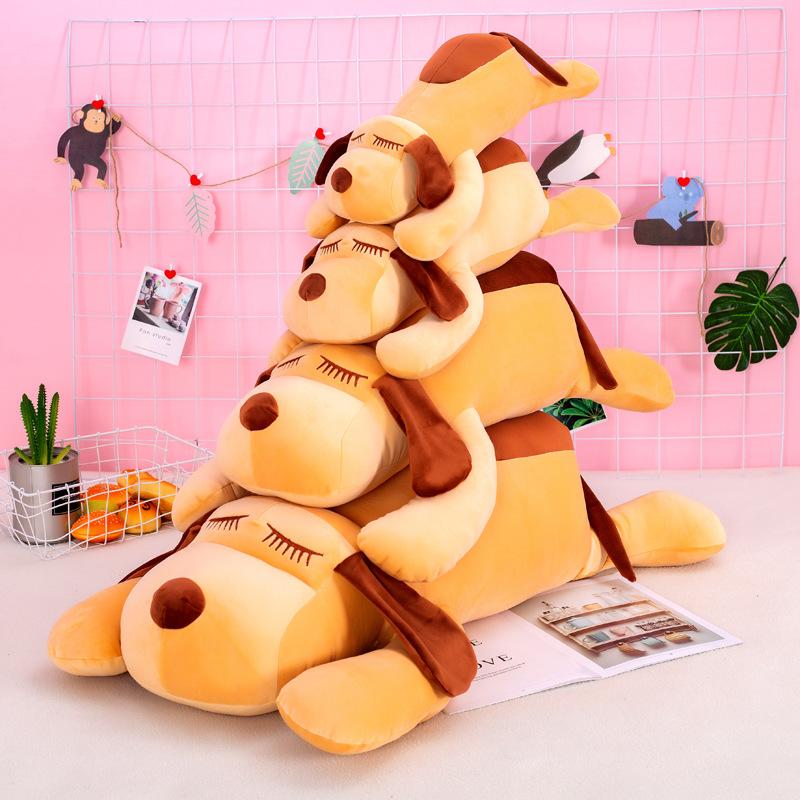 Dog Plush Toy Gift Doll Cute Girl Sleeping On Super Soft Bed Throw Pillow Rag Doll