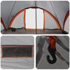 Tipi Tent Gray and Orange 18 Person Polyester and Steel