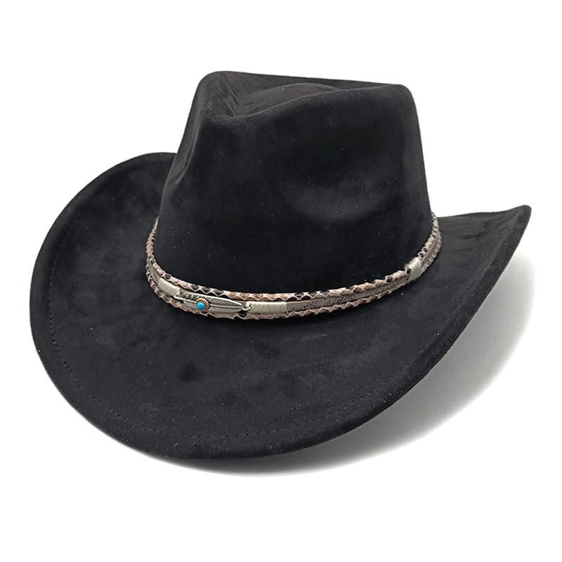Ethnic Style Cowboy Hat With Wide Brim For Men Women Spring Sun Protection
