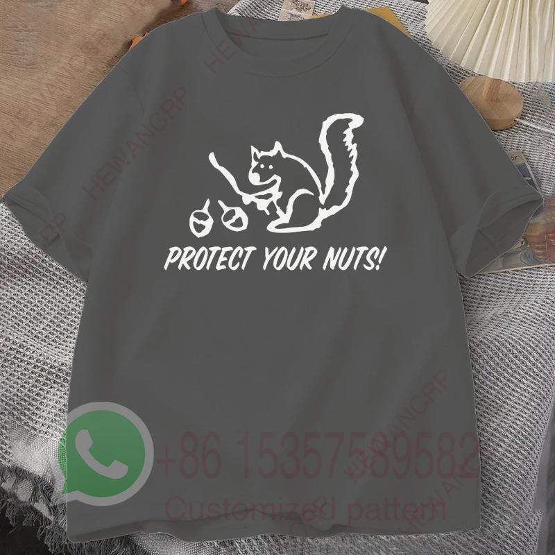 Protect Your Nuts Mens Tshirt Summer Tracksiut Oneck Pullovers Shortsleeved Top Harajuku Cotton Sweatshirt Casual Streetwear