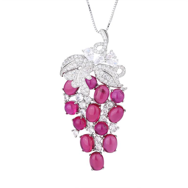 Sweater Chain, Brooch, Dual-Purpose Jewelry, Pigeon Blood Ruby, Color-Changing Necklace, Premium Brooch, Niche Women'S Batch.