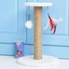 Brown Sisal Cats Scratch Post and Rest Area Cats Tree with Scratching Posts for Kittens and Small Cats