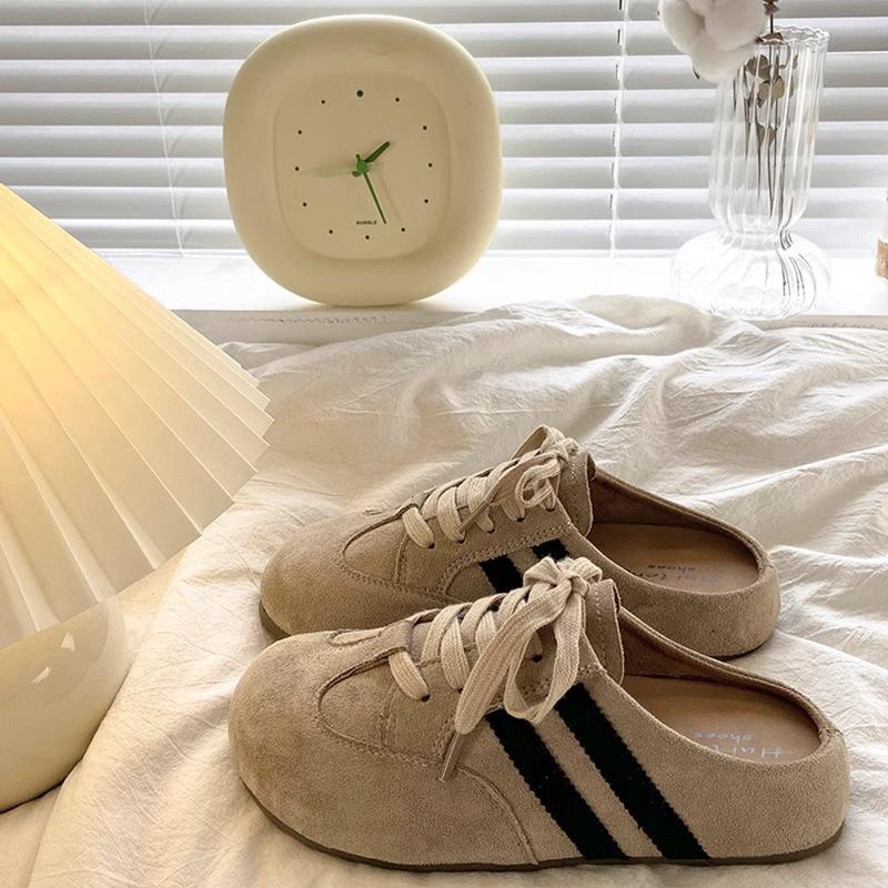 Baotou half slippers women's outer wear 2025 new spring retro German training shoes comfortable women's thick soles without heels lazy shoes