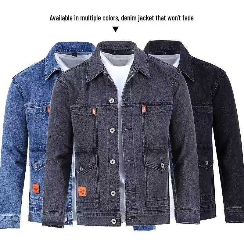 2026 Spring/Autumn Trendy Japanese-Style Men's Loose Plus Size Denim Jacket