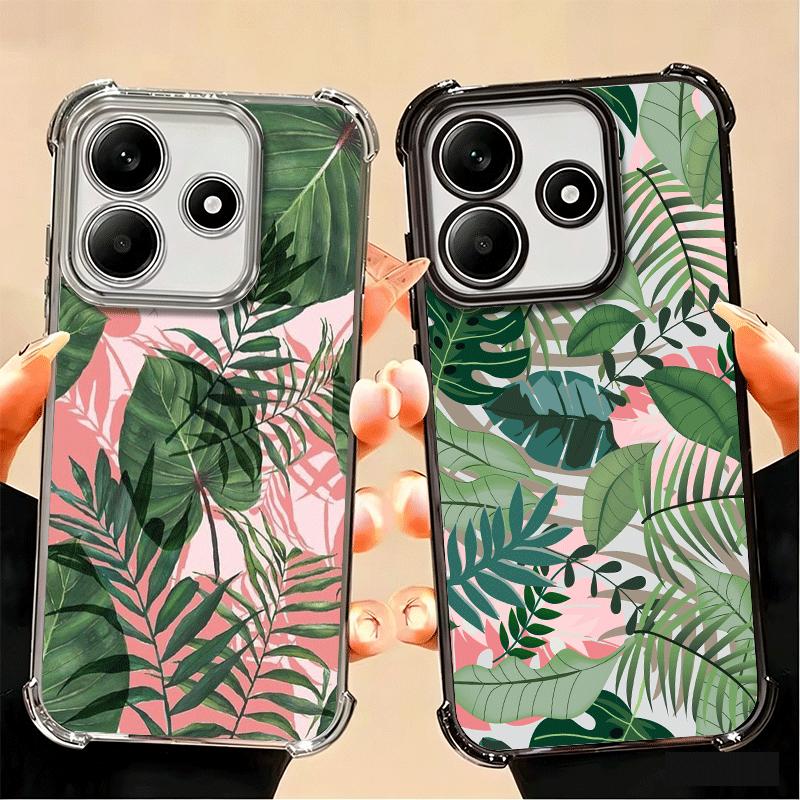 Summer Plants Green Leaf Soft Phone Case For Xiaomi Poco X7 X8 Pro Max X6 X5 X3 F8 Ultra F7 M8 M7 M5S Redmi 15C 15A 15 14C 13C 1