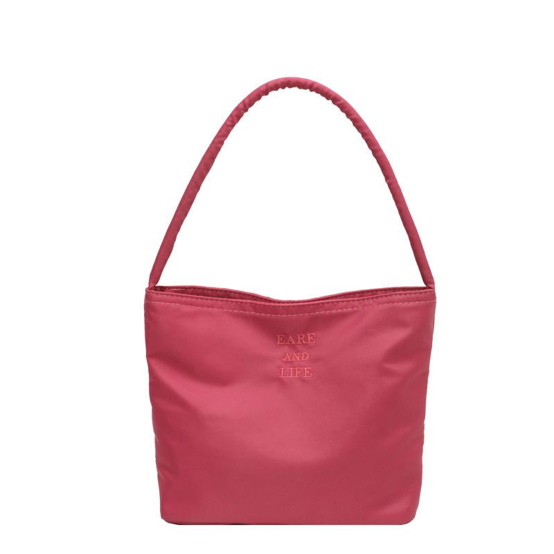 Women's Bag Handbag Summer New Embroidered Armpit Bag Versatile Commuter Shoulder Bucket Bag Nylon Bag