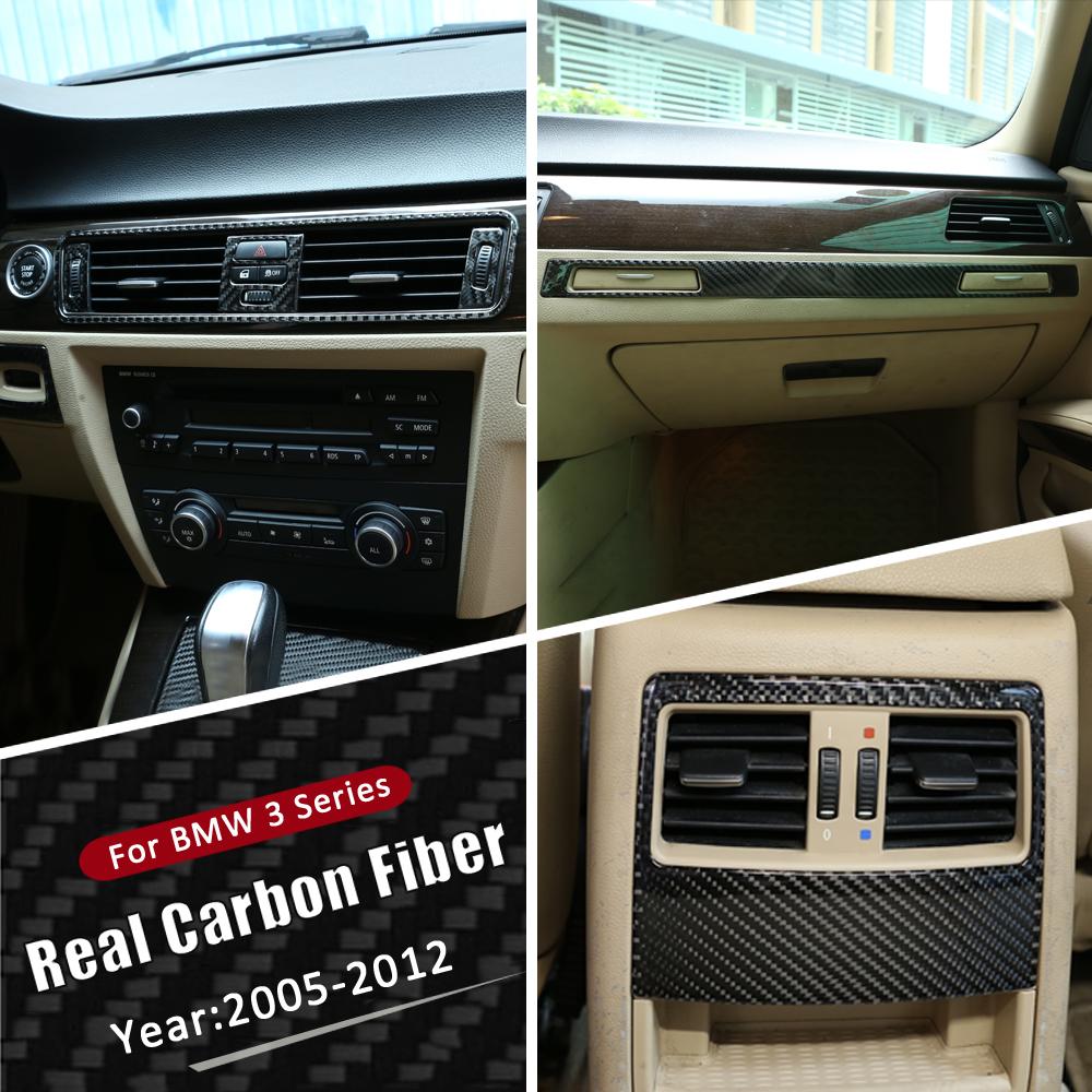Autocolante din fibră de carbon pentru cadru de consolă auto pentru BMW Seria 3 E90 E92 E93 Panou de control central al mașinii AC Covers Styling auto