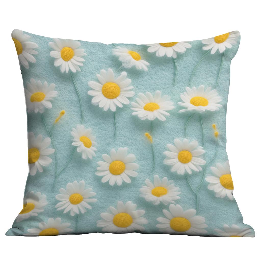 New 3D Imitation Plush Daisy Pillowcase Home Sofa Cushion Pillowcase