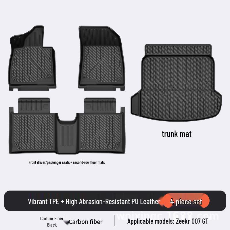 Baidequan TPE Floor Mats for 2025 Zeekr 001/7X007GT Colorful Trunk Mat