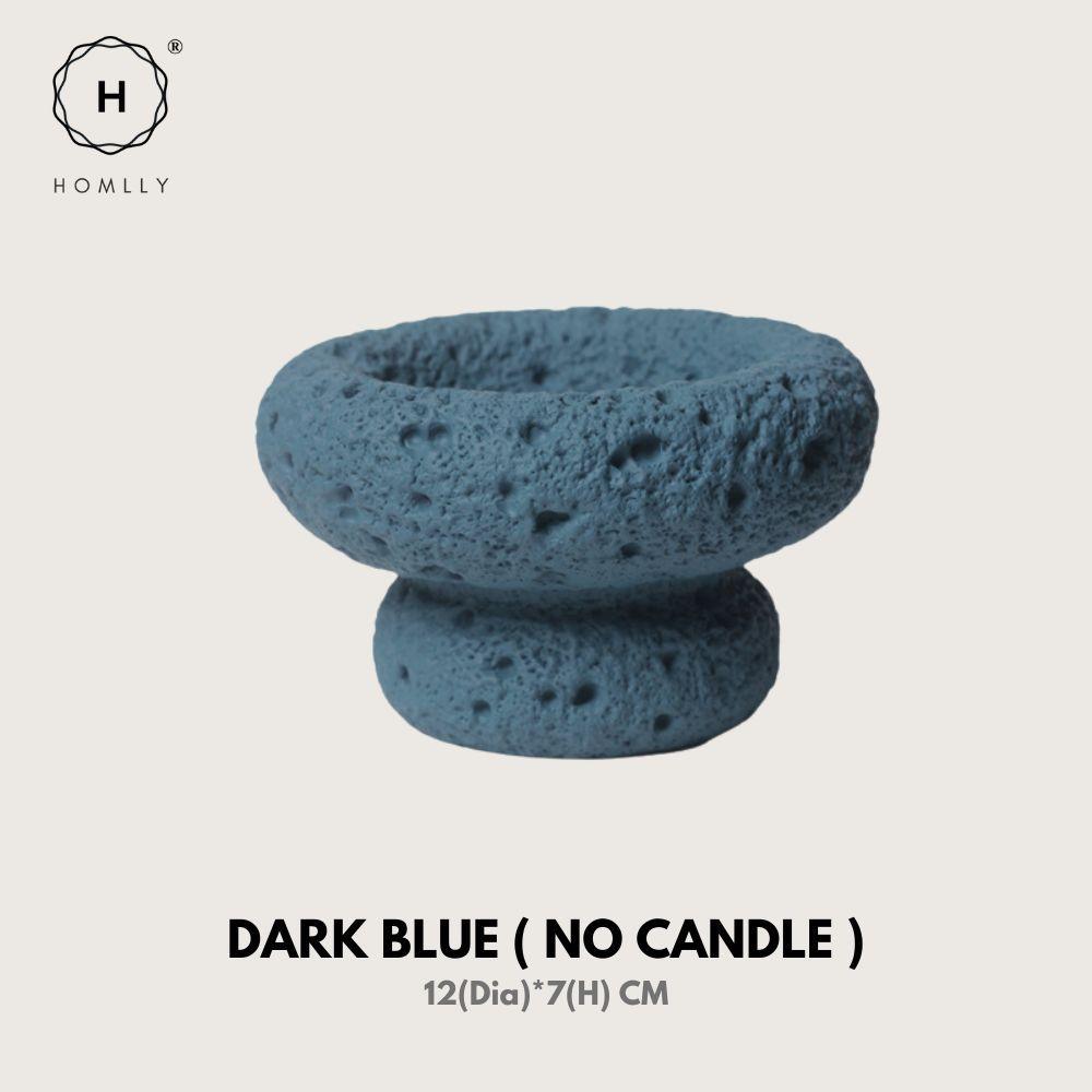 

Homlly Nordic Textured Cement Terracotta Tea Light Candle Mushroom Holder (Candle Wax not included) (X3PCS) Dark Blue X3