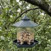 Large Capacity Hanging Bird Feeder Tower Shape Food Container Bird Feeding Station  Outdoor Use