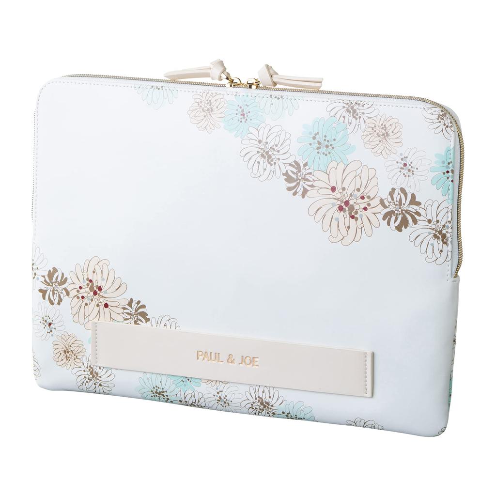 Paul Joe Marks Innentasche mit Chrysanthemen & Etui, Weiß, DGA-CAS18-WH