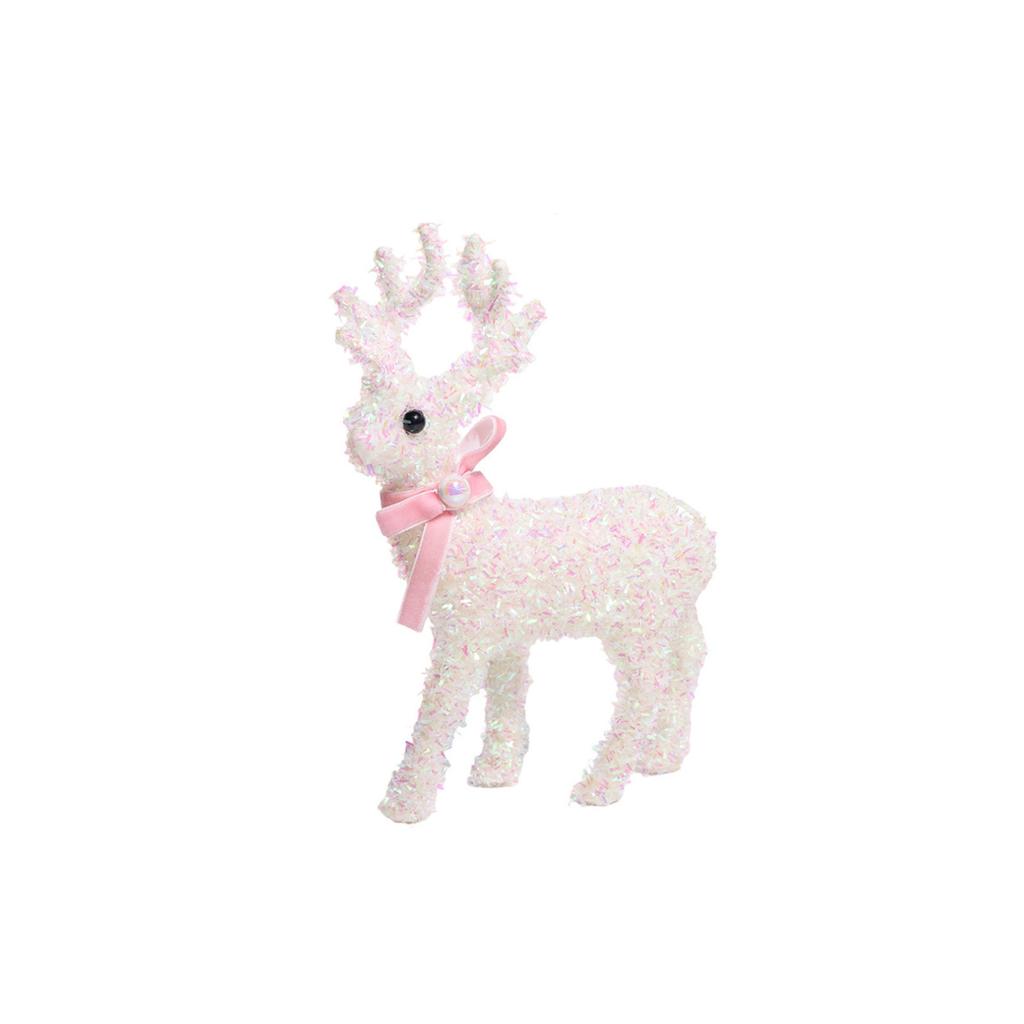Christmas Colorful Sequined Elk Ornaments Desktop Window Atmosphere Decoration Bell Bow Deer