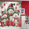 Christmas Shower Curtain Snowman Shower Curtain Set Holiday Shower Curtains Bathroom Curtain Decor Set with 12 Hooks
