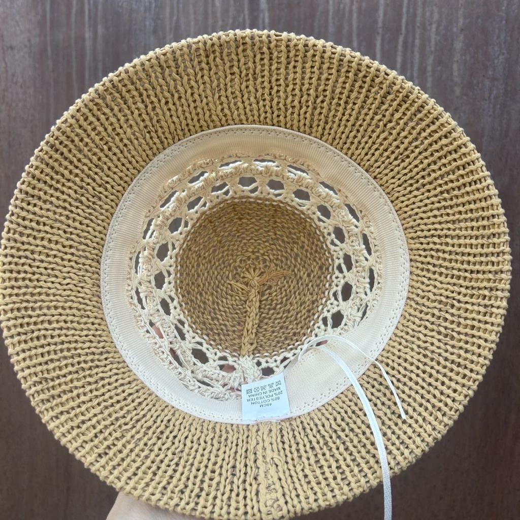 Sommer Strohhut Bucket Hohl Atmungsaktiv Fischerhut Sonnenschutz Modischer Gewebter Sonnenhut Modischer Fischerhut
