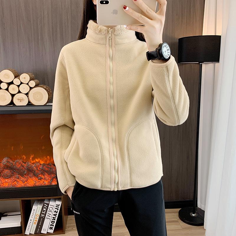 Unisex Polar Fleece Thick Jacket - Coral Fleece Liner for Autumn and Winter