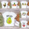 Colored Cartoon Fruit Tshirts  Avocado and Pineapple Tshirts Plussize Casual Tshirt Daily Streetwear Women Casual Tops