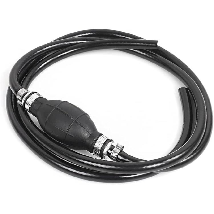 BARTOO Fuel Line Assembly,3/8in Nylon Braided Marine Fuel Hose Line Assembly with Primer Bulb for Marine Outboard Boat Motor RVs Tractors and