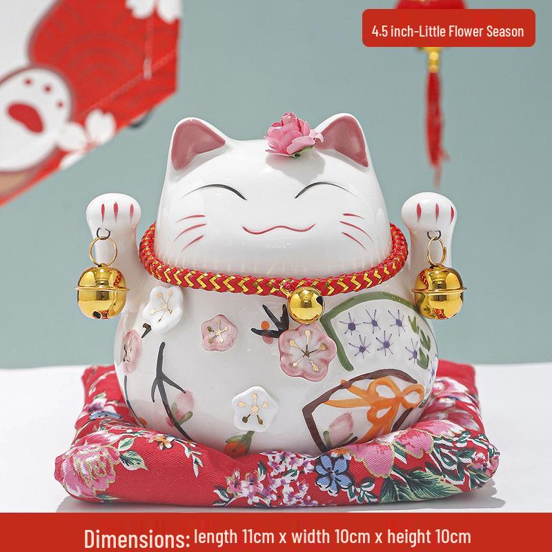 Creative Japanese Fortune Cat Ceramic Piggy Bank - Lucky Gift for Store Openings