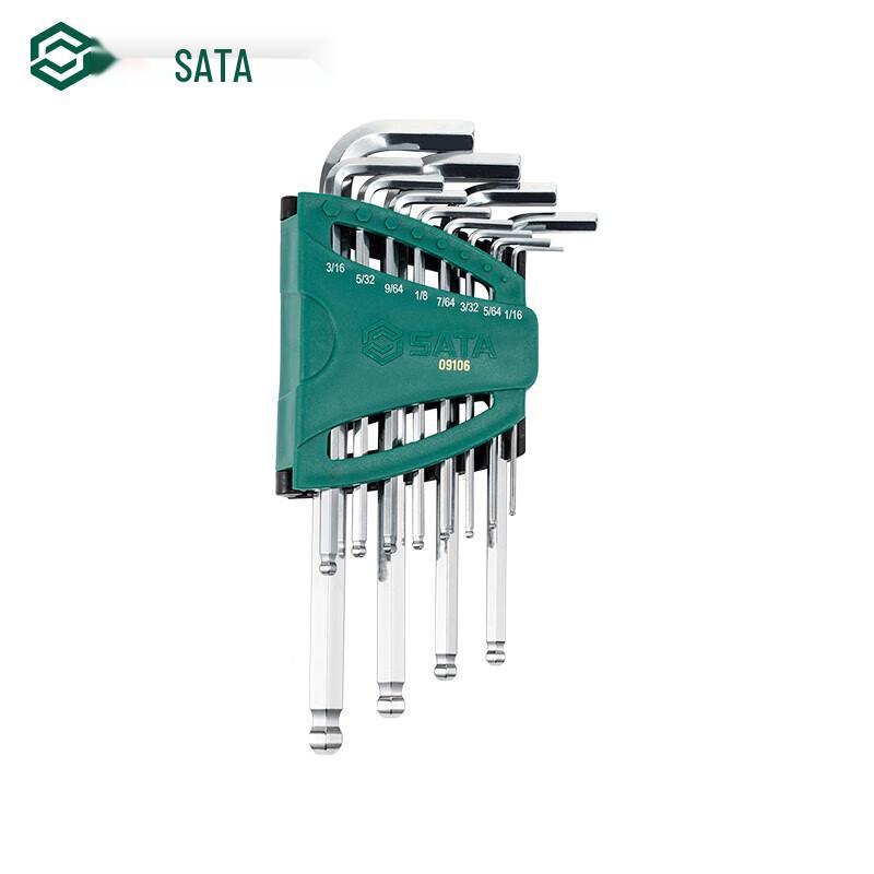 SATA 09106 12-Piece Imperial Ball End Hex Key Set