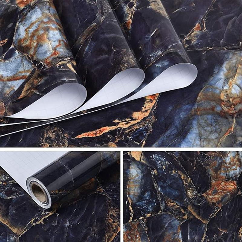 55cm Breite Vinyl Wandaufkleber Wasserdicht Marmor Selbstklebende Tapete Kontaktpapier Für Küche Dekorative Folie Heimdekor
