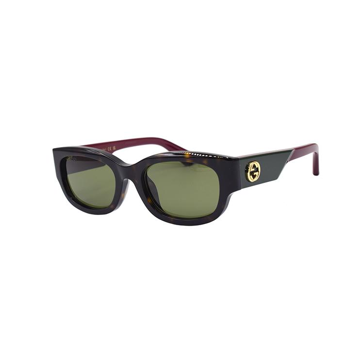 Gucci 3D Webbing Plate Frame Rectangular Sunglasses Women's Tortoiseshell