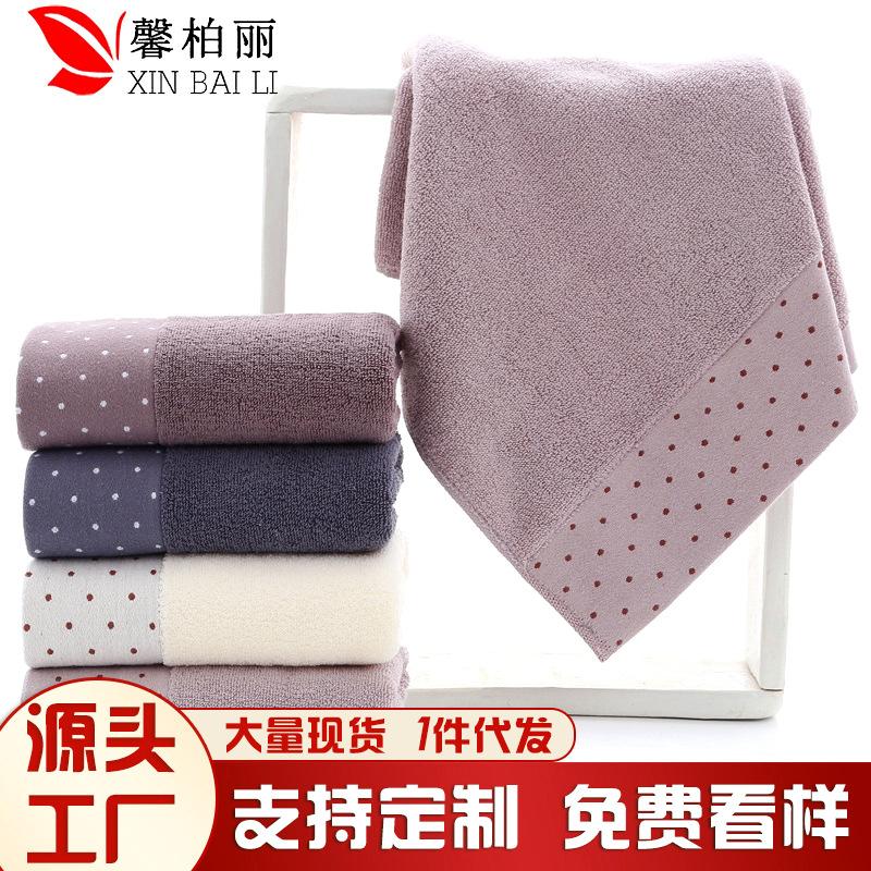 

Pure cotton polka dot pure cotton towel gift towel sample benefits 34*74 світло-сірого кольору