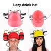 Casco para beber Ajustable Ahorro de trabajo Plástico Novedad Perezoso Casco para bebidas Suministros para el hogar