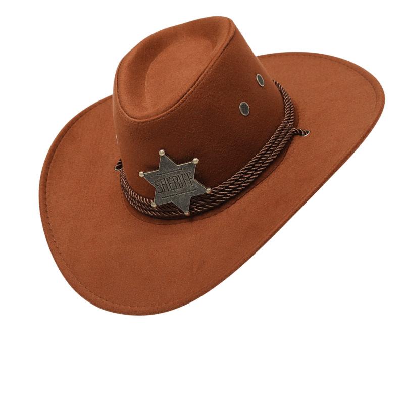 American western cowboy hat children's outdoor sunshade big brim riding hat showing face small retro sunscreen hat