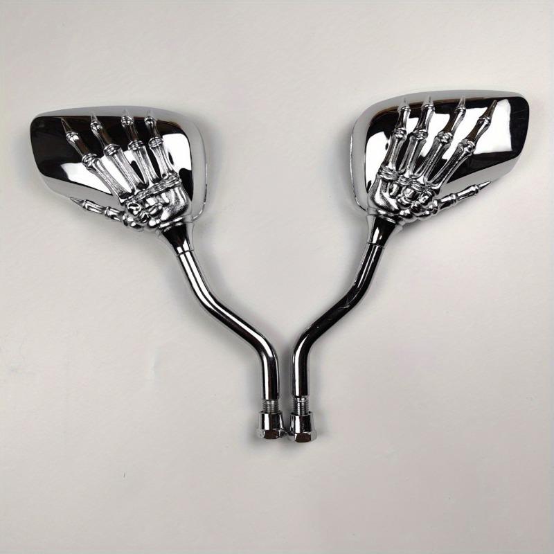 

2Pcs (Лево право) Универсальное велосипедное зеркало заднего вида хром мотоциклетное зеркало заднего вида рука-коготь череп скелета для скутера