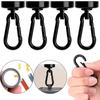 Strong Black Heavy Duty Neodymium Magnetic Hooks with Carabiner for Gym Bag Hanging Locker Storage Outdoor Activity Use