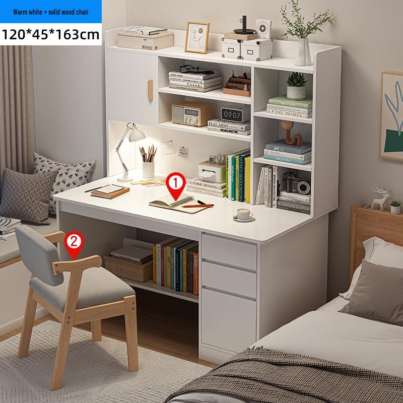 Modern Computer Desk with Bookshelf & Storage for Home, Office, Bedroom & Study Room