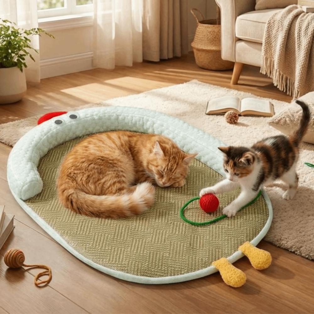 Neck Support Pet Cooling Mat Anti-slip Puppy Kennel Cartoon Pet Nest Mat Household