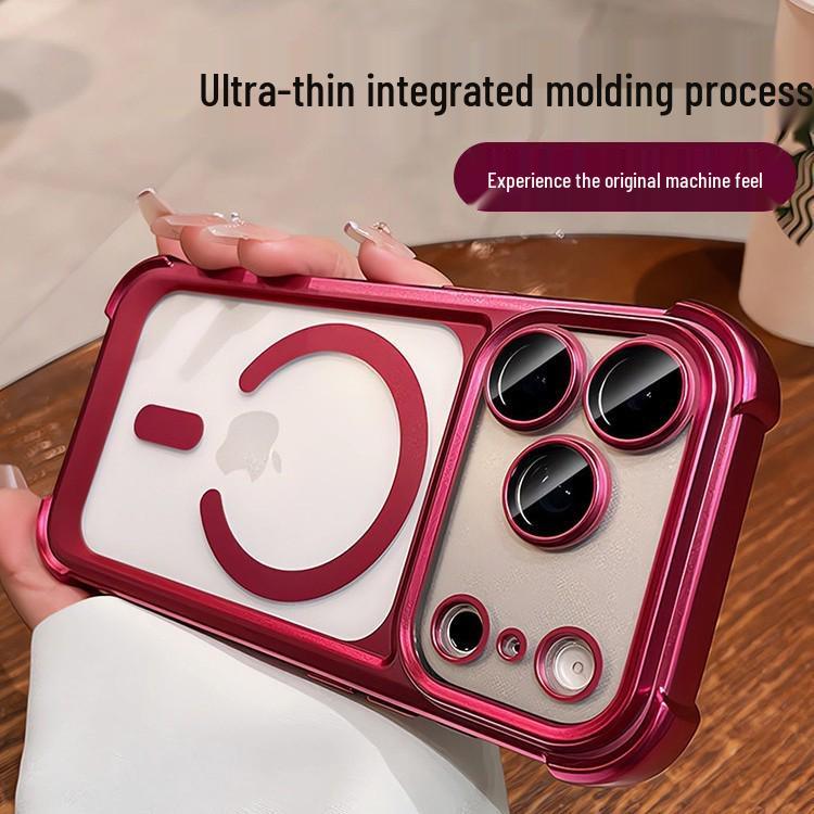 Frosted Electroplated Magnetic Drop-proof Case for iPhone 13, 14, 15, 16 Pro iPhone 14