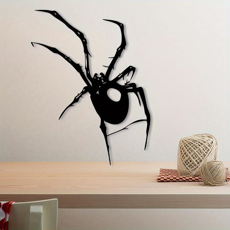 1pc Vintage Powder Coated Iron Spider Wall Art Spooky Wildlife Mural Holiday Decor