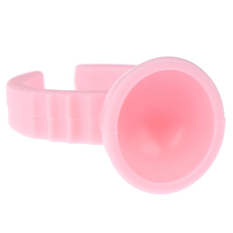 100 st Engångs Ögonfransförlängningslimringar Limhållare Limbehållare