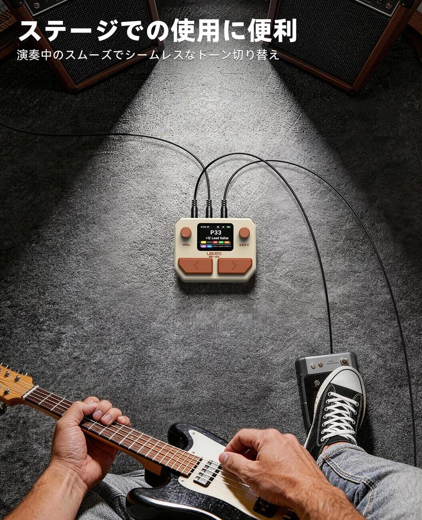 LEKATO Processor for 125 30 Amp USB Audio OTG Rechargeable Multi-Effects Guitar, Effects, Models, 40-Second Looper, NAM/IR Compatible, Interface,