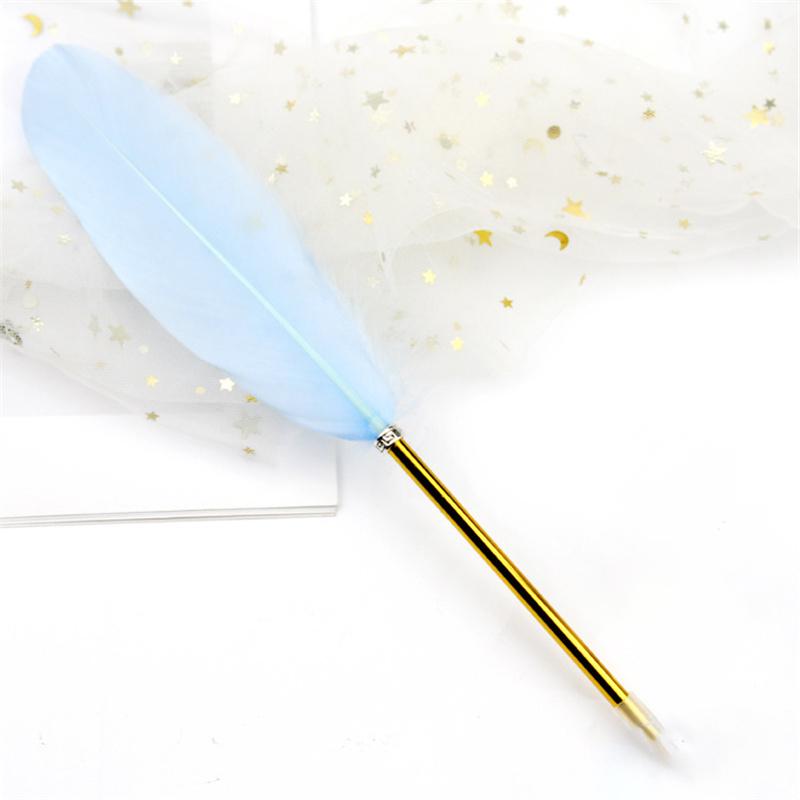 Retro Style Feather Quill Ballpoint Pen Wedding Gift Office School Supplies Kawaii Student Present Gift