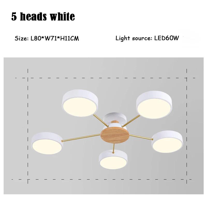 Nordic Simple LivingRoom Affordable Luxury Chandelier Macaron Creative Art Hall  Restaurant Wood  Ceiling Lighting  LED