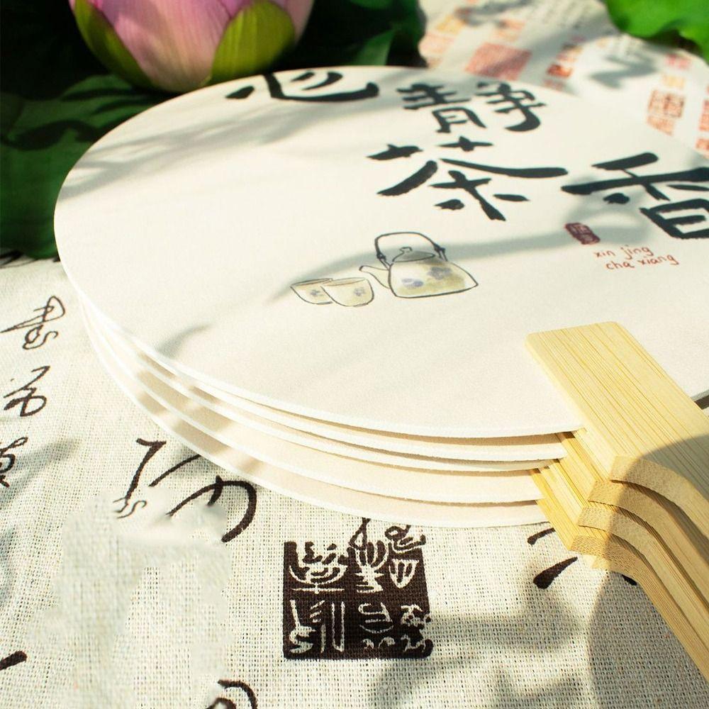 Cartoon Chinese Calligraphy Fan Xuan Paper Summer Fan Art Hand Fans Ancient Style Fan Hanfu