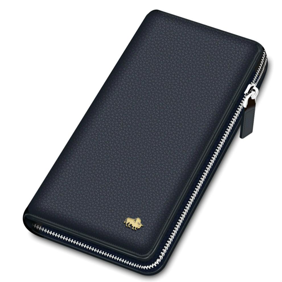 Herren Clutch Leder Kartenhalter Geldbörse Reißverschluss Männliche Lange Brieftasche aus echtem Leder