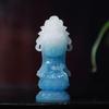 Cute Miniature Buddha Statue of Shokannon High X 4cm Jade Protection from Evil Good and Other Blessings (10.5cm Wide) [Synthetic Stone] Spirits,