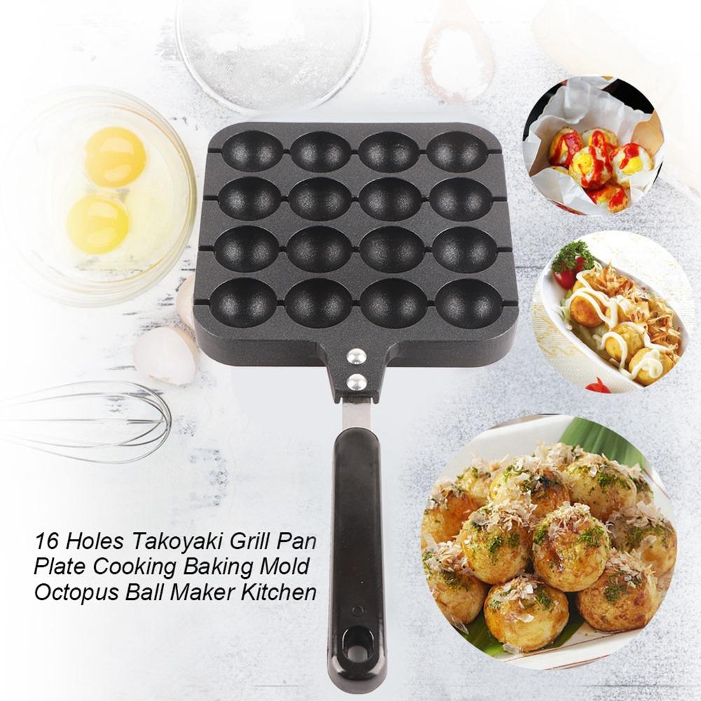 Cast Aluminum Alloy Cooking Tray 16-Hole Household Plate Smooth Snack Grill Plate Street Stall