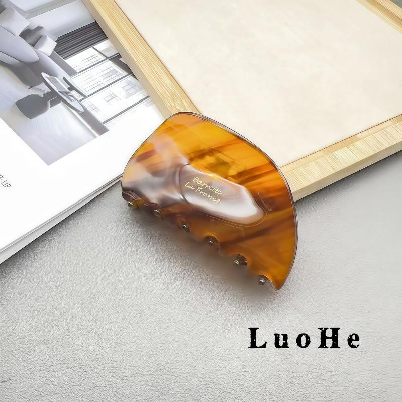 Luohe Jewelry Элегантная коричневая полукруглая заколка-коготь для женщин