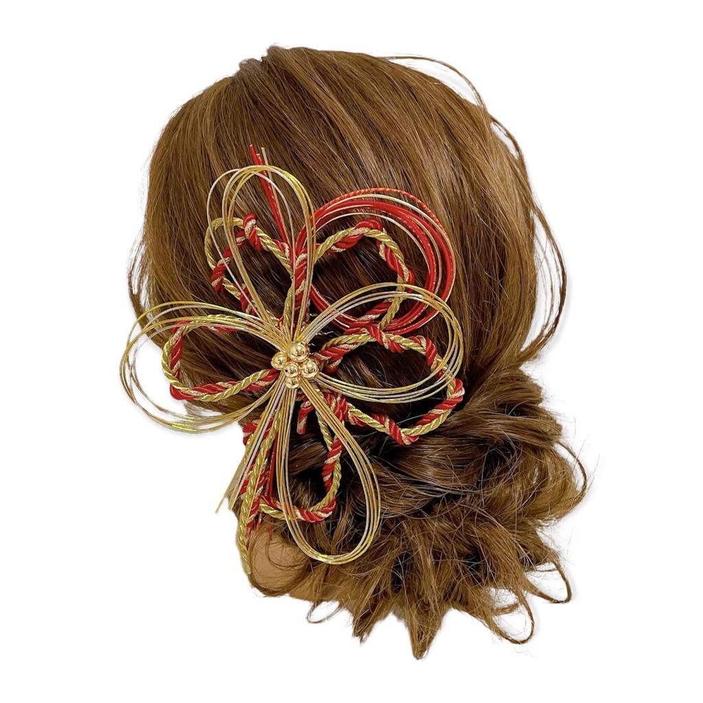 Mizuhiki Hair Red for and Bridal Perfect for and Ornament, Gold, Kumihimo, Coming-of-Age Ceremonies, Graduations, Weddings, Wear. Kimono, Hakama,