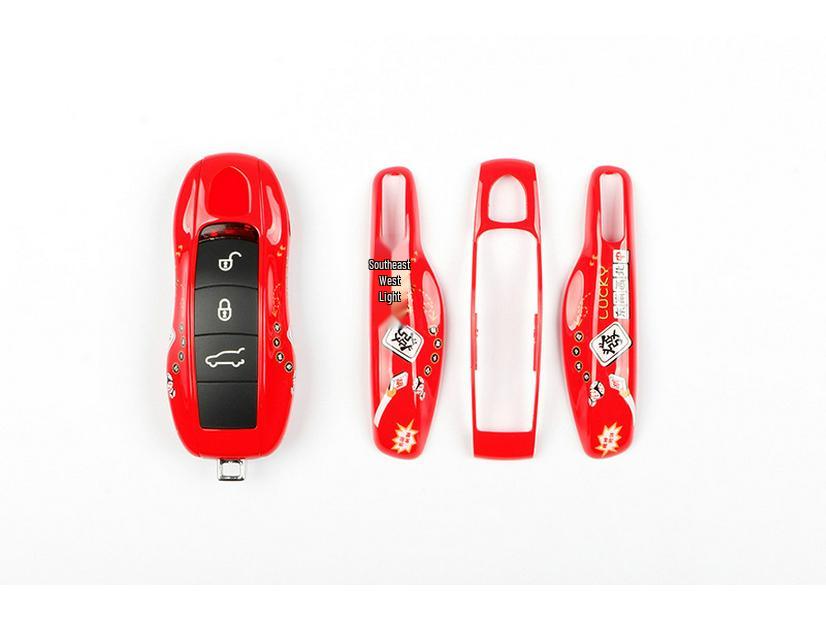 Suitable for Porsche Pink Pig Key Shell New Cayenne, Panamera, MACAN, 718 Car Key Shell & Pendant